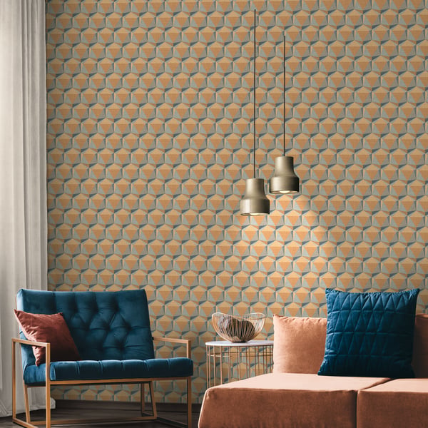 Galerie Wallpaper Product code: FS72045_2 - Fusion Wallpaper Collection - Blue Orange Colours -  