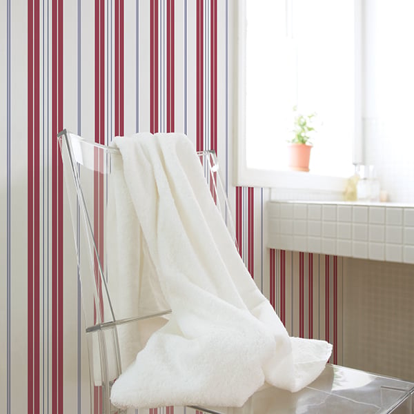 Galerie Wallpaper Product code: G23066R - Deauville 2 Wallpaper Collection - Red Navy Blue White Colours -  