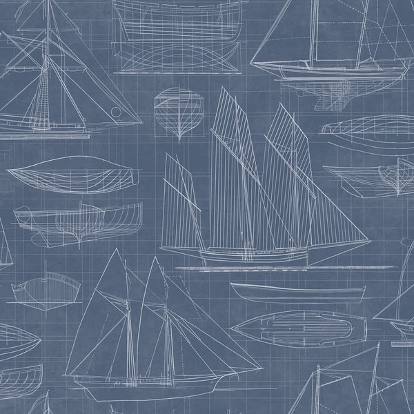 Galerie Wallpaper Product code: G23325 - Deauville 2 Wallpaper Collection - Marine Blue White Colours -  