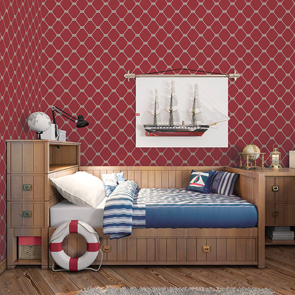 Galerie Wallpaper Product code: G23347R - Deauville 2 Wallpaper Collection - Red White Colours -  