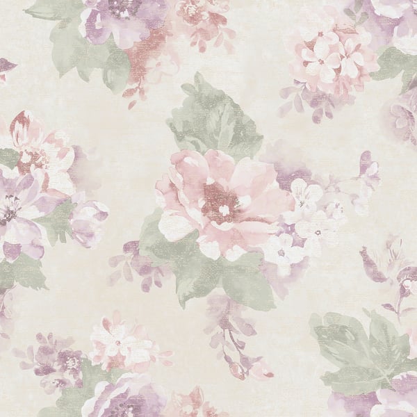 Galerie Wallpaper Product code: G34101 - Country Cottage Wallpaper Collection - Purple Green Cream Colours -  