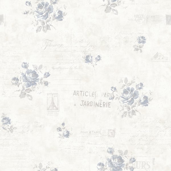 Galerie Wallpaper Product code: G45081 - Vintage Rose Wallpaper Collection - Blue Cream Colours -  