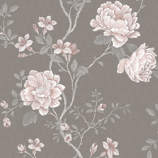 Galerie Wallpaper Product code: G45305 - Vintage Roses Wallpaper Collection - Grey Pink Colours -  