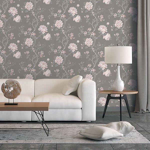 Galerie Wallpaper Product code: G45305R - Vintage Roses Wallpaper Collection - Grey Pink Colours -  