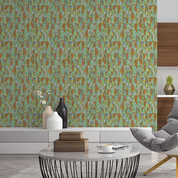 Galerie Wallpaper Product code: G45336R - Grunge Wallpaper Collection - Green Blue Orange Colours -  
