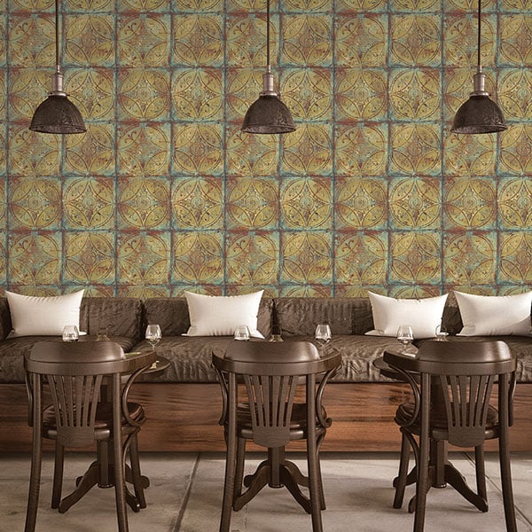 Galerie Wallpaper Product code: G45376R - Grunge Wallpaper Collection - Gold Blue Colours -  