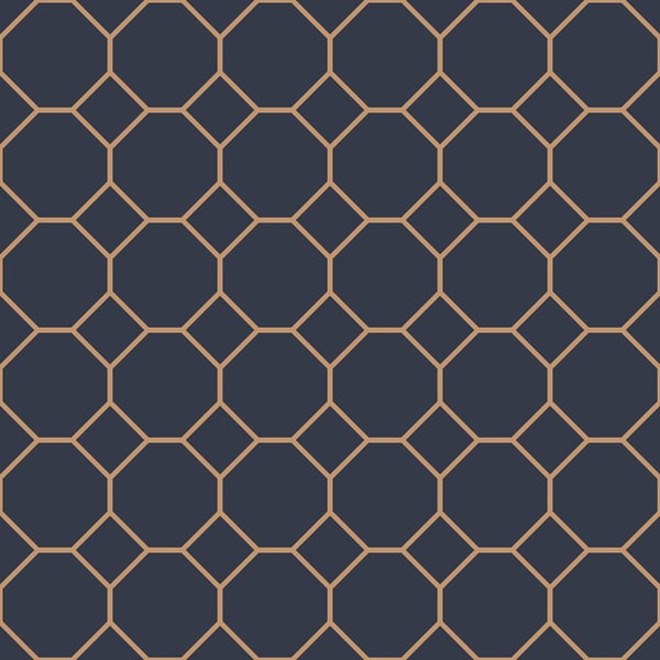 Galerie Wallpaper Product code: G45403 - Just Kitchens Wallpaper Collection - Navy Gold Colours -  