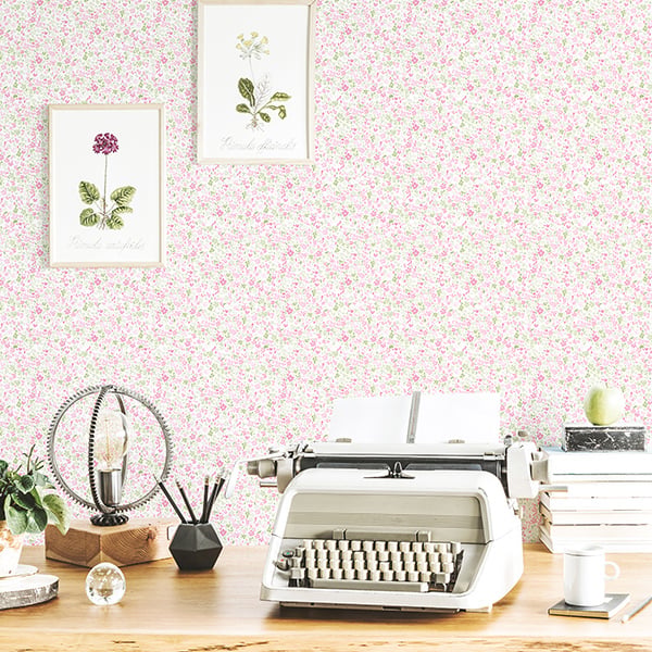 Galerie Wallpaper Product code: G56669R - Small Prints Wallpaper Collection - Pink Green Cream Colours -  