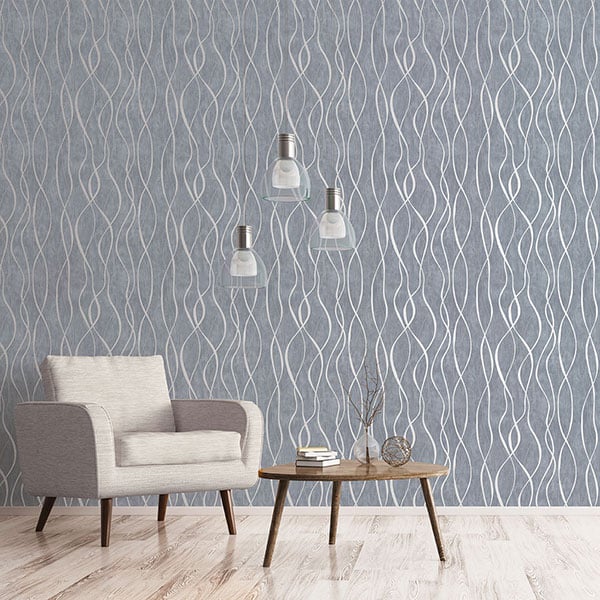 Galerie Wallpaper Product code: G67720R - Special Fx Wallpaper Collection - Blue Silver Grey Colours -  