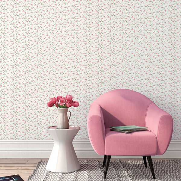 Galerie Wallpaper Product code: G67889R - Miniatures 2 Wallpaper Collection - Pink Green White Colours -  