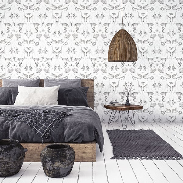 Galerie Wallpaper Product code: G78314R - Bazaar Wallpaper Collection - White Greys Colours -  