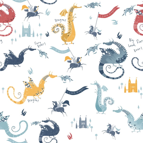 Galerie Wallpaper Product code: G78369 - Tiny Tots 2 Wallpaper Collection - Navy Red Yellow Blue Colours -  