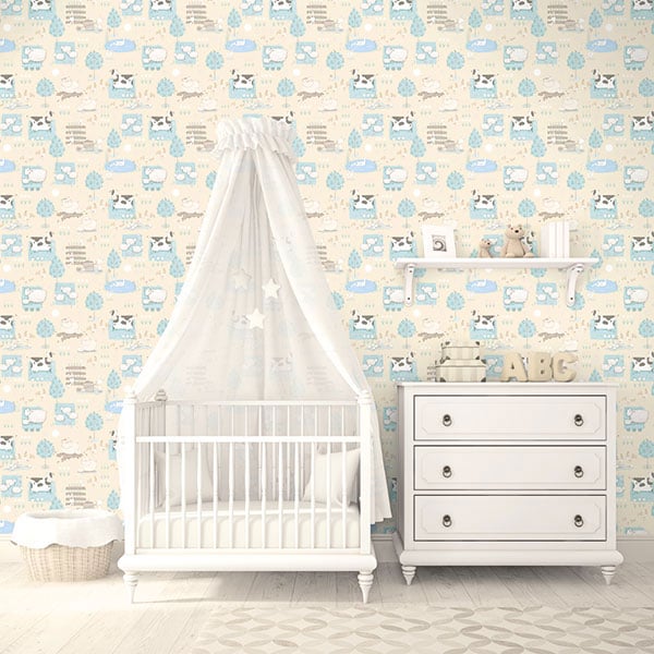 Galerie Wallpaper Product code: G78374R - Tiny Tots 2 Wallpaper Collection - Beige Turquoise Colours -  