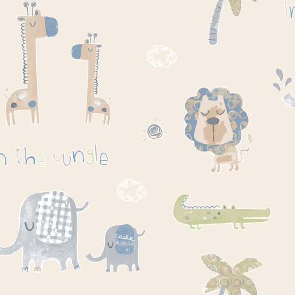 Galerie Wallpaper Product code: G78378 - Tiny Tots 2 Wallpaper Collection - Beige Safari Green Colours -  