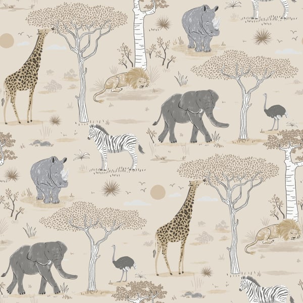 Galerie Wallpaper Product code: G78588 - Kids & Teens Wallpaper Collection - Beige Tan Charcoal Colours -  