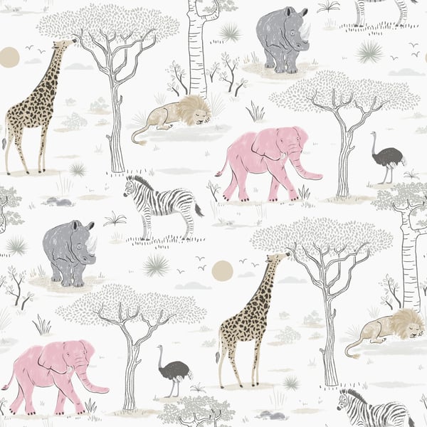 Galerie Wallpaper Product code: G78589 - Kids & Teens Wallpaper Collection - White Pink Grey Beige Colours -  