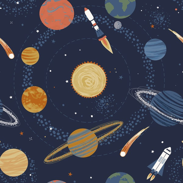 Galerie Wallpaper Product code: G78597 - Kids & Teens Wallpaper Collection - Navy Blue Orange Mica Colours -  