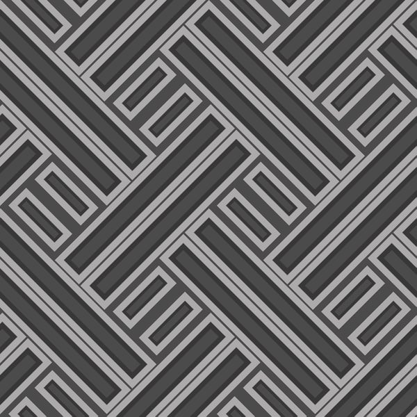 Galerie Wallpaper Product code: GX37603 - Geometrix Wallpaper Collection - Black Silver Colours -  
