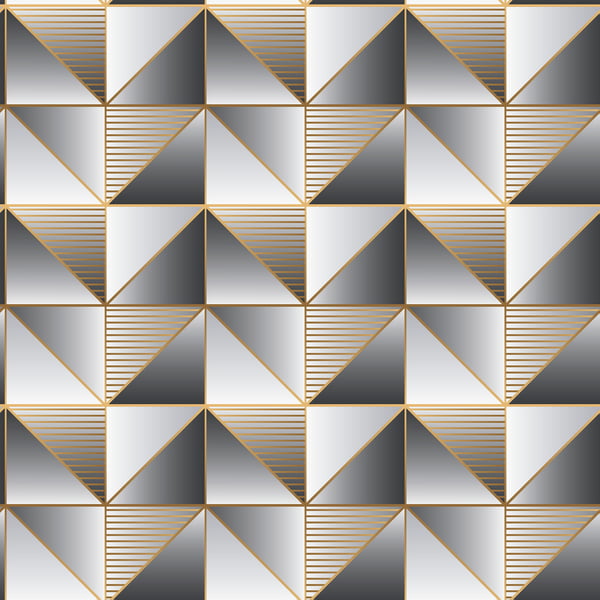 Galerie Wallpaper Product code: GX37628 - Geometrix Wallpaper Collection - Gold Black Colours -  