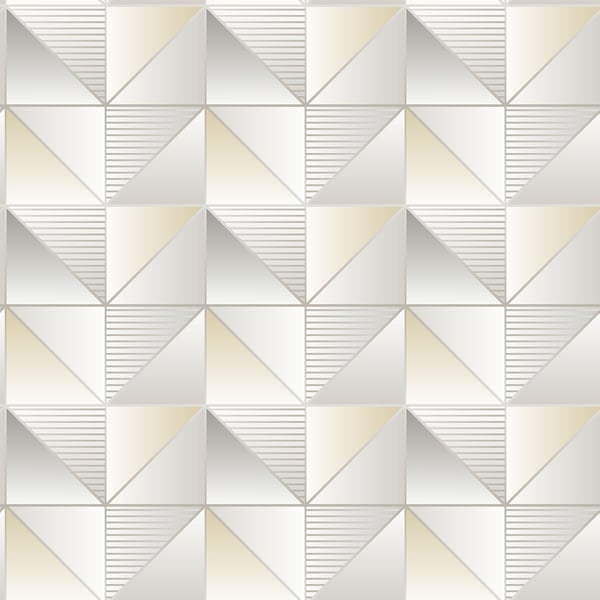 Galerie Wallpaper Product code: GX37631 - Geometrix Wallpaper Collection - Cream Silver Colours -  