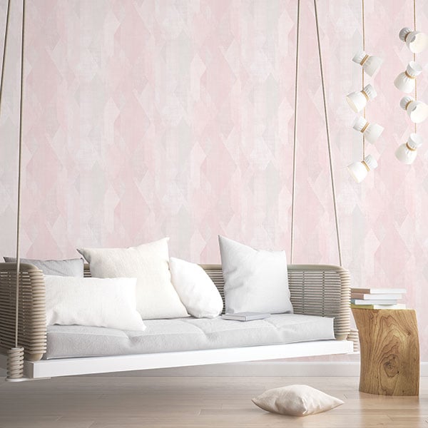 Galerie Wallpaper Product code: GX37636R - Geometrix Wallpaper Collection - Pink Light Grey Colours -  