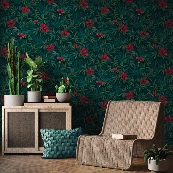 Galerie Wallpaper Product code: HV41051R - Havana Wallpaper Collection - Green Red Colours -  