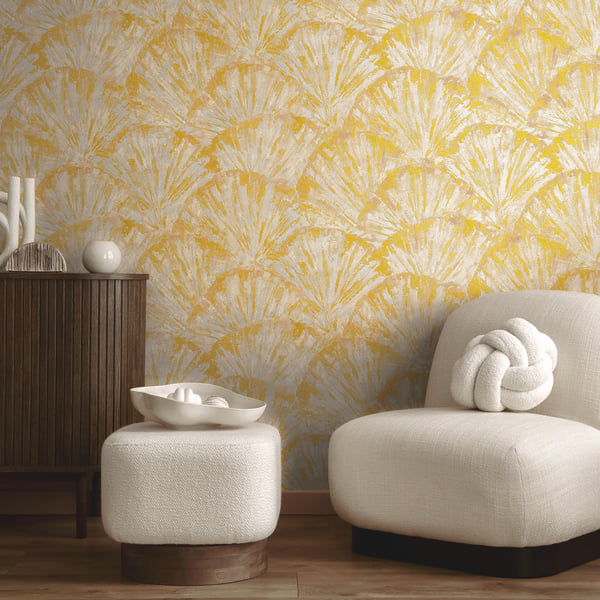Galerie Wallpaper Product code: HZ62040_3 - Horizon Wallpaper Collection - Cream Yellow Metallic Colours -  