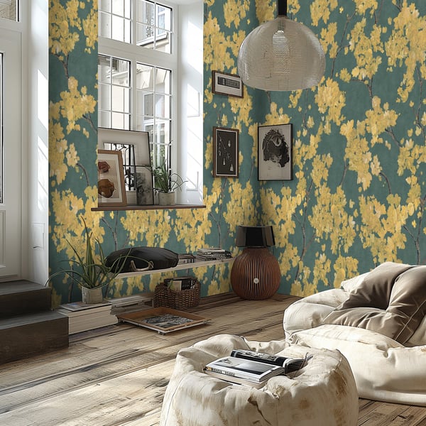 Galerie Wallpaper Product code: HZ62081M_2 - Horizon Wallpaper Collection - Brown Yellow Green Colours -  