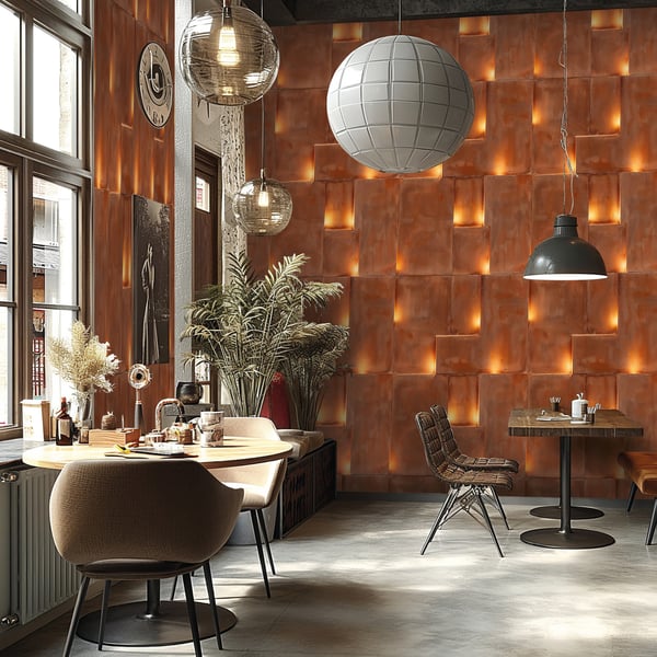 Galerie Wallpaper Product code: HZ62088M_2 - Horizon Wallpaper Collection - Brown Yellow Orange Colours -  