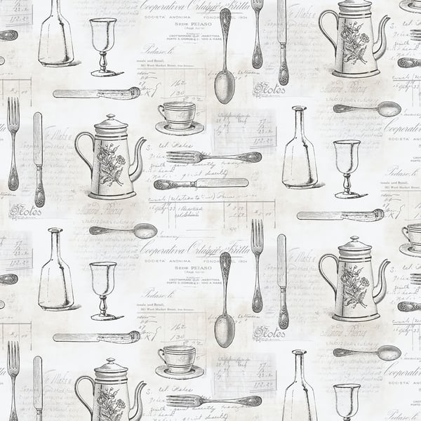 Galerie Wallpaper Product code: KE29939 - Kitchen Style 3 Wallpaper Collection - Black White Colours -  