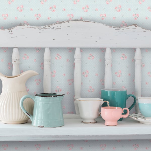 Galerie Wallpaper Product code: MC61037_2 - Maison Charme Wallpaper Collection - Blue, Pink Colours -  