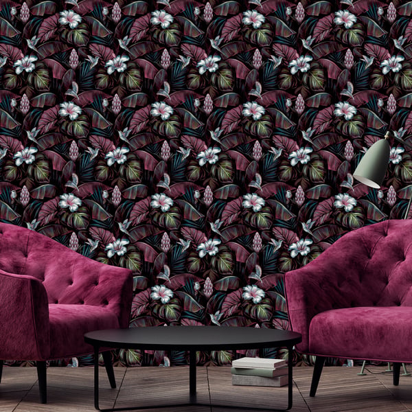 Galerie Wallpaper Product code: NHW1001_2 - Enchanted Wallpaper Collection - Pink White Black Colours -  