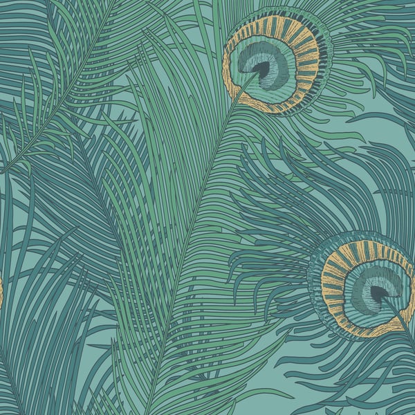 Galerie Wallpaper Product code: NHW1045 - Enchanted Wallpaper Collection - Emerald Gold Colours -  