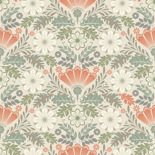 Galerie Wallpaper Product code: S24122 - Sommarang 2 Wallpaper Collection - Beige, grey, orange, white Colours -  