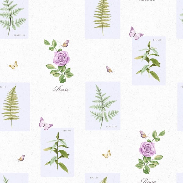 Galerie Wallpaper Product code: S45207 - Country Cottage Wallpaper Collection - Lilac Green Colours -  