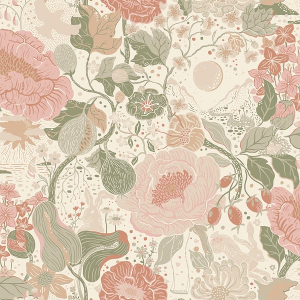 Galerie Wallpaper Product code: S63012 - Sommarang 2 Wallpaper Collection - Green/pink Colours -  