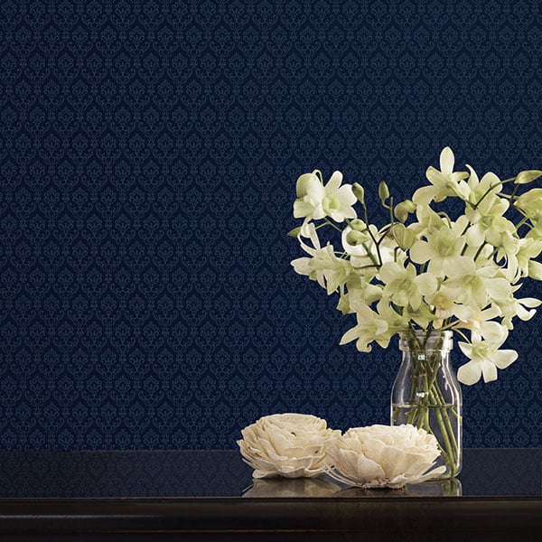 Galerie Wallpaper Product code: SK34736R - Simply Silks 4 Wallpaper Collection - Navy Colours -  