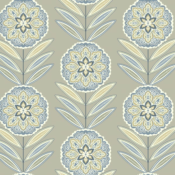 Galerie Wallpaper Product code: TJ40207 - Mulberry Tree Wallpaper Collection - Tan and Blue Colours -  