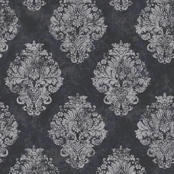 Galerie Wallpaper Product code: W78227 - Metallic Fx Wallpaper Collection - Black Silver Colours -  