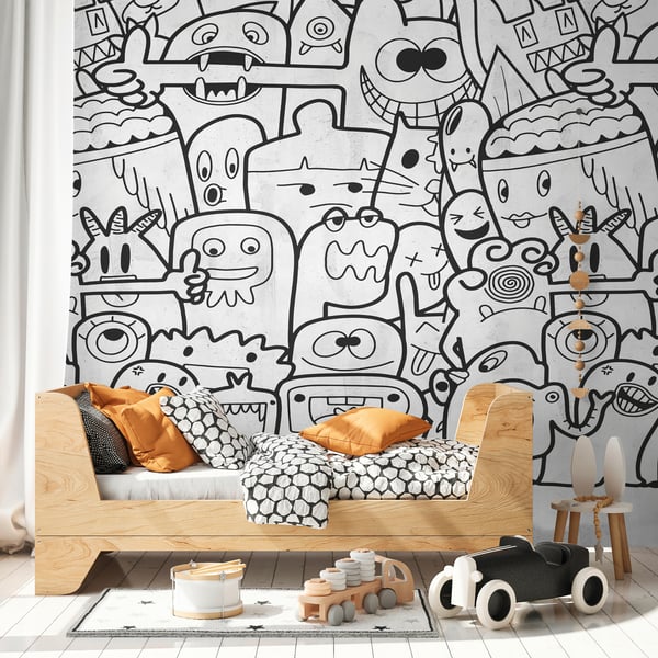Galerie Wallpaper Product code: WH45195M_2 - Welcome Home Murals Wallpaper Collection - Grey, Black, White Colours -  