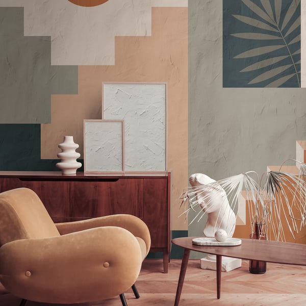 Galerie Wallpaper Product code: WH45261M_2 - Welcome Home Murals Wallpaper Collection - Blue, Cream, Orange Colours -  