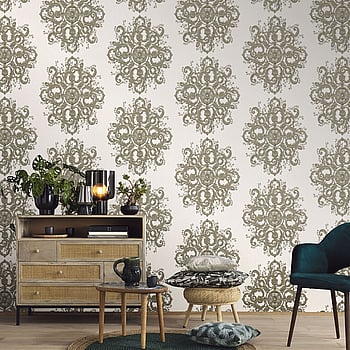Galerie Wallcoverings Product Code 10154-02 - ELLE Decoration Wallpaper Collection - Gold Cream Colours -  