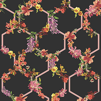 Galerie Wallcoverings Product Code 12649 - Ted Baker Fantasia Wallpaper Collection - Black Pink Purple Green Yellow Red Colours -  