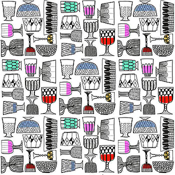Galerie Wallcoverings Product Code 14100 - Marimekko 5 Wallpaper Collection - White Black Pink Red Yellow Green Blue Colours -  