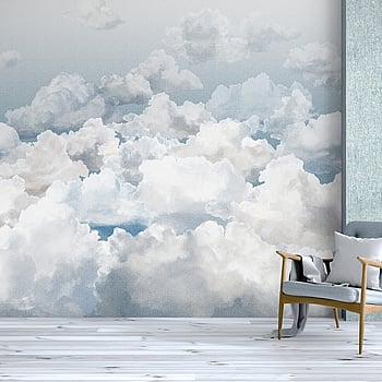 Galerie Wallcoverings Product Code 26782 - Crafted Wallpaper Collection - Blue White Grey Silver Colours -  