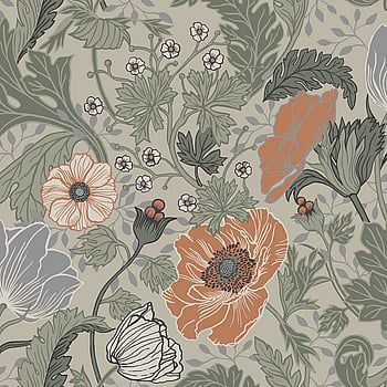 Galerie Wallcoverings Product Code 33001 - Apelviken 2 Wallpaper Collection - Green Orange Colours -  