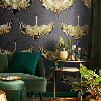 Galerie Wallcoverings Product Code 34532 - The New Design Book Wallpaper Collection - Black, Gold Colours -  