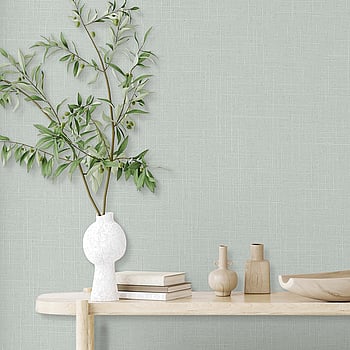 Galerie Wallcoverings Product Code 35755 - Boho Fine Linen Wallpaper Collection - Green, Grey Colours -  