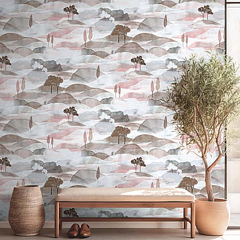 Galerie Wallcoverings Product Code 35786 - Boho Fine Linen Wallpaper Collection - Blue, Red Colours -  
