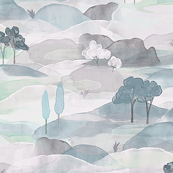 Galerie Wallcoverings Product Code 35788 - Boho Fine Linen Wallpaper Collection - White, Green, Blue Colours -  